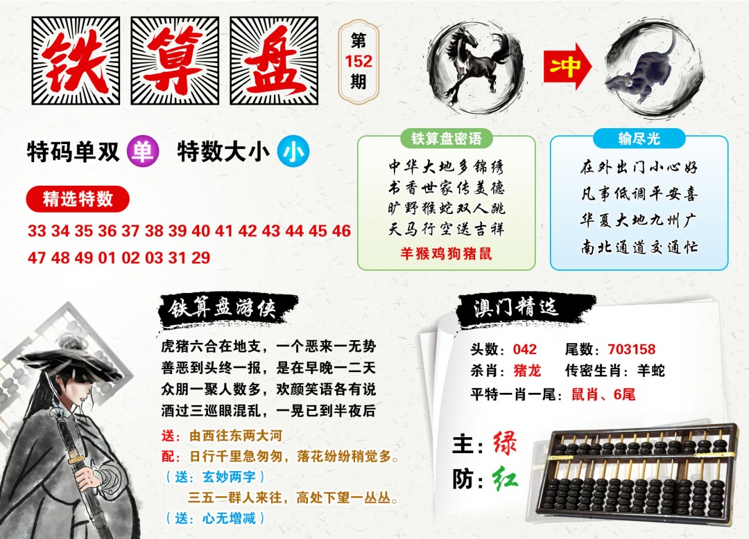 2026152铁算盘预测